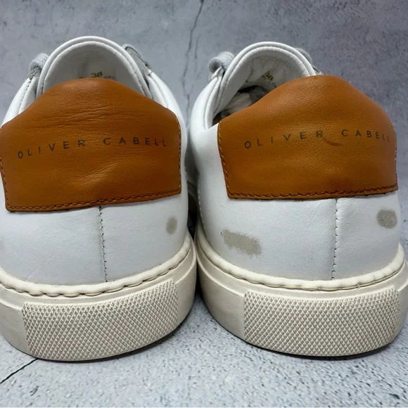 ❤️Oliver Cabell Low 1 Marsala White and Gray Leather Sneakers.  Size 38/US 8. - Picture 9 of 15